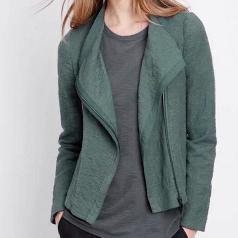 Vince Stretch Frise Textured Asymmetrical Moto Jacket